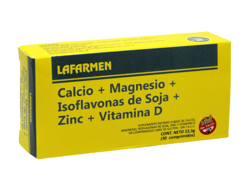 calcio + magnesio + isoflavonas de soja + zinc + vitamina d