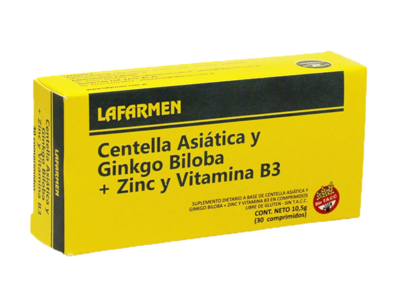 centella asiática y ginkgo biloba + zinc y vitamina b3